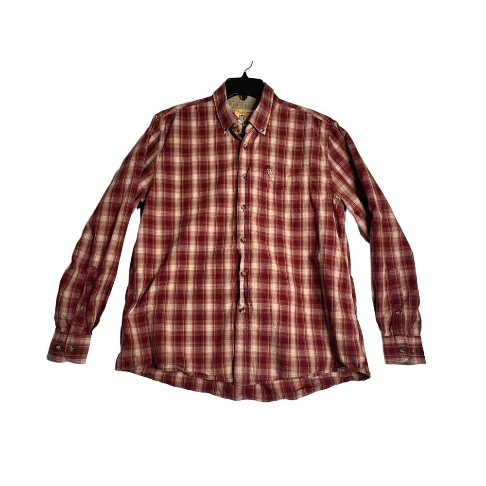 Tempco L/S Red Plaid Western Work Shirt Mens Large